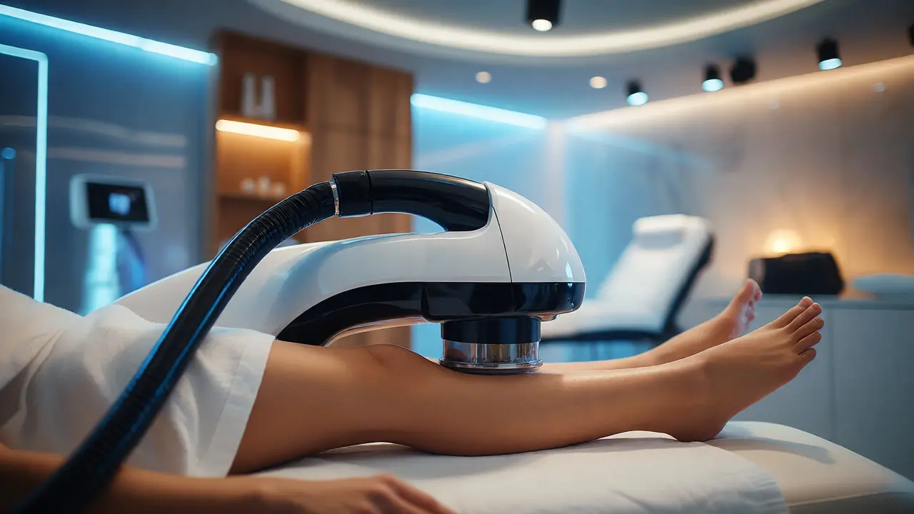 Moderní přístrojová masáž nohou ve wellness centru